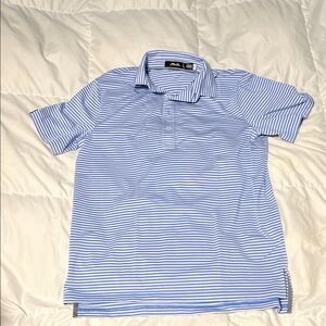 Ralph Lauren RLX Blue and White Striped Polo Golf Shirt
